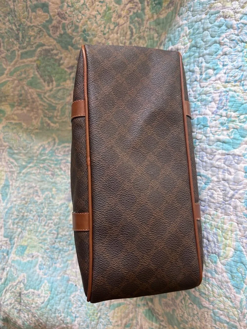 Bally Monogram Brown Boston Satchel Handbag Made in Italy